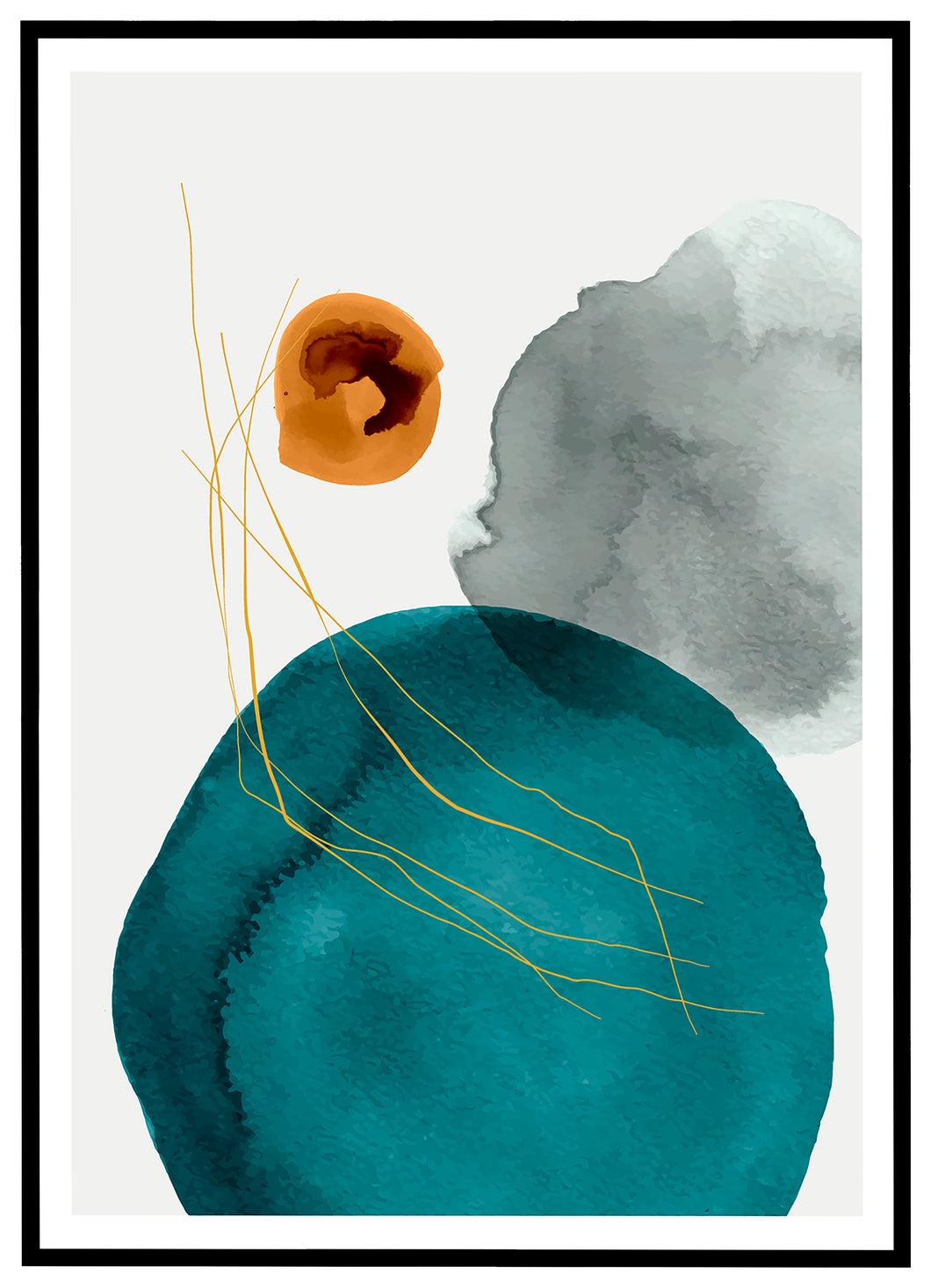 Abstrakt Vandfarver No.7 - Plakat