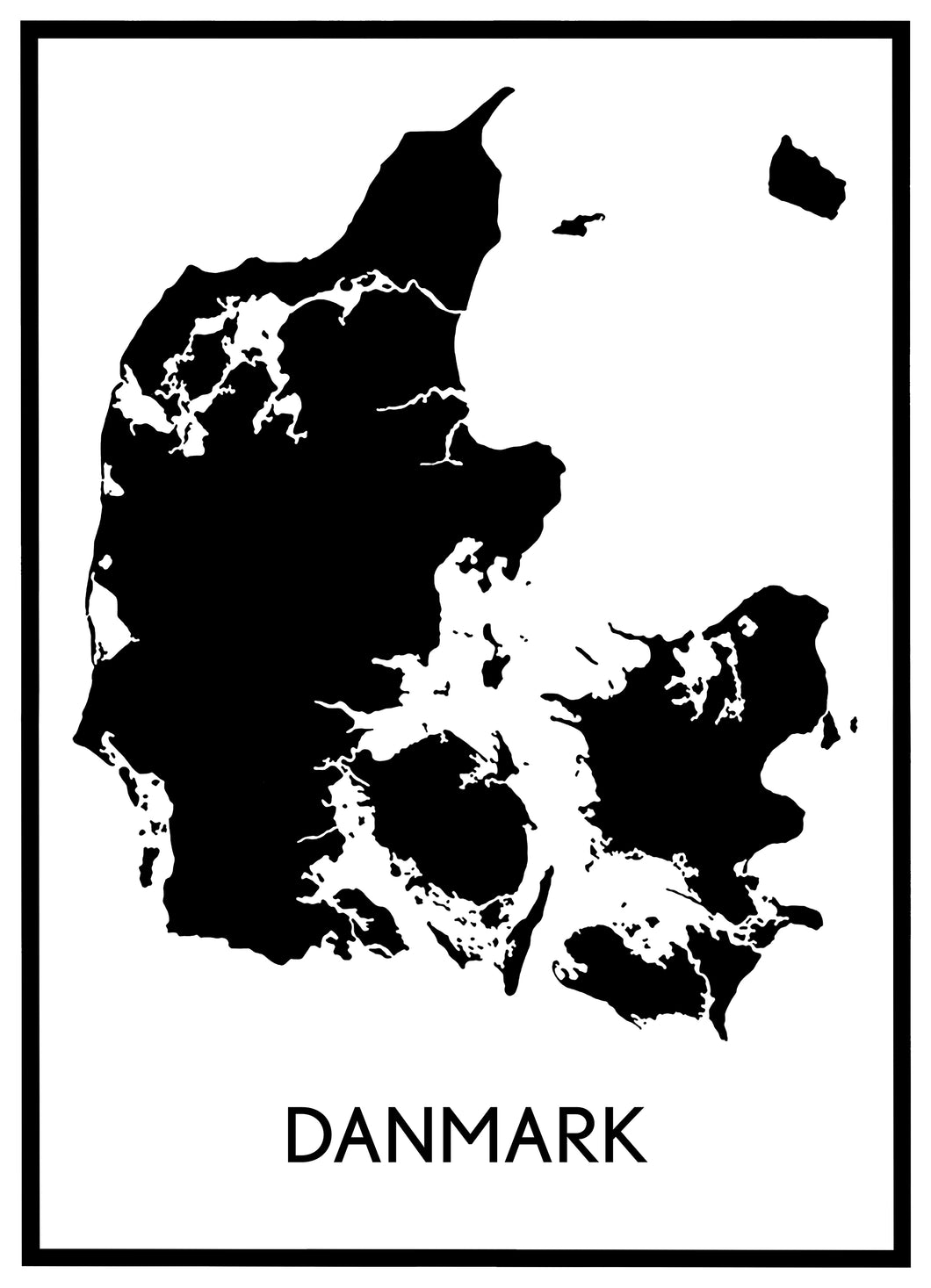 Danmarkskort - Plakat