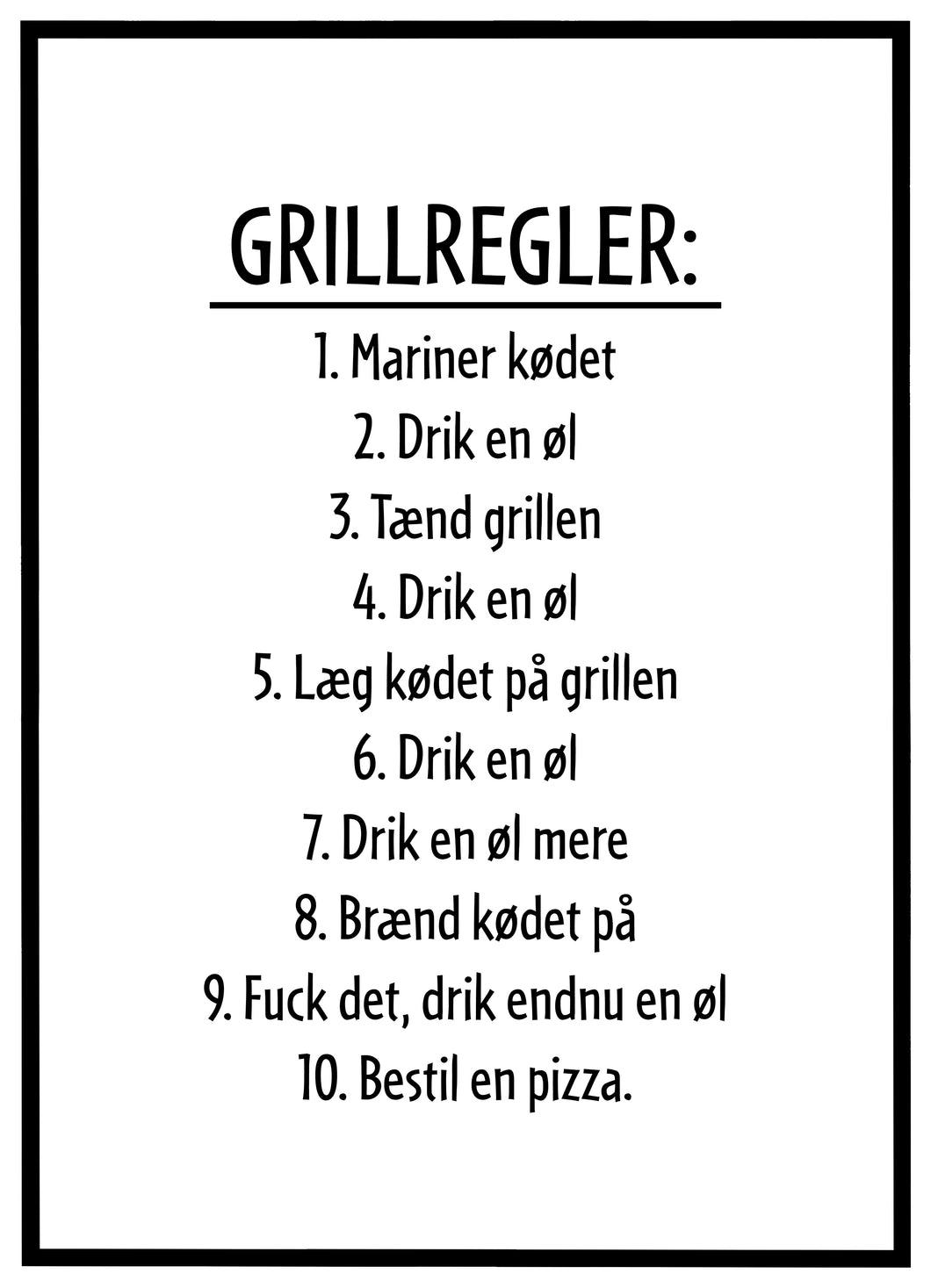 Grill Regler - Plakat