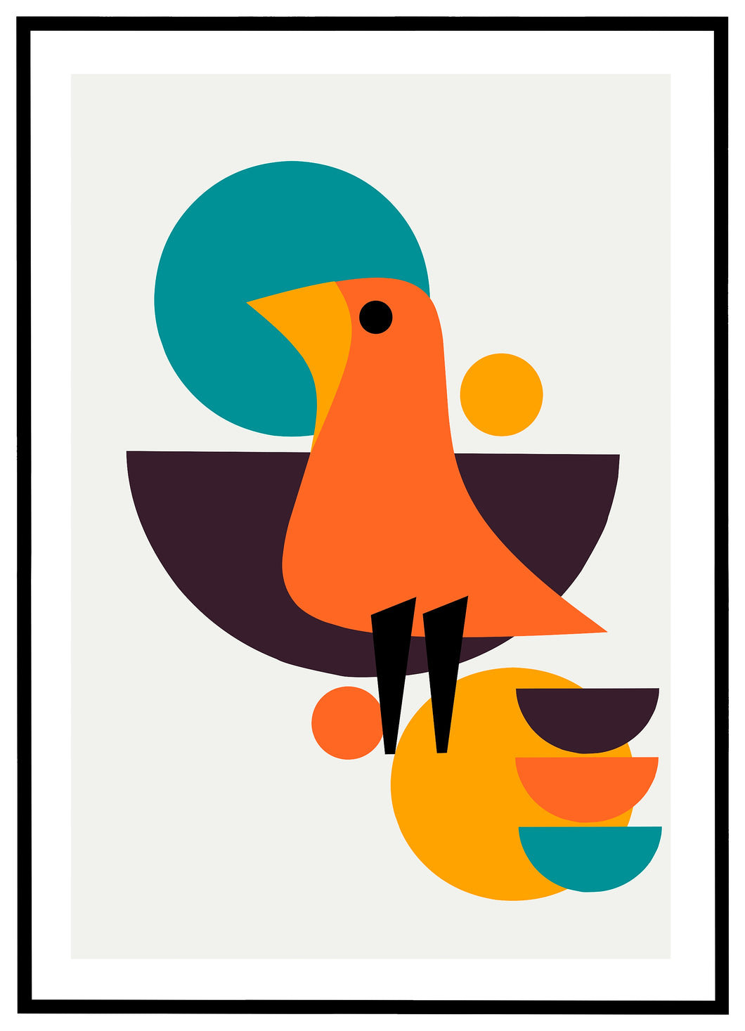 Minimalistisk Retro Fugl - Plakat