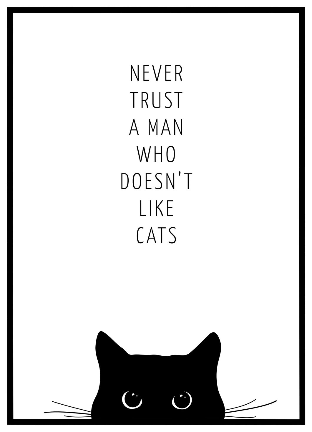 Never Trust A Man Who Doesn't Like Cats - Plakat